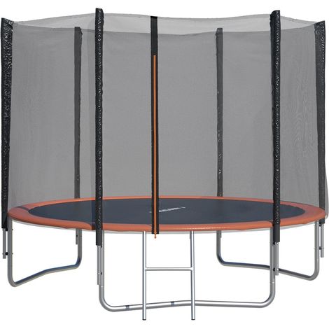 Trigano – Trampoline Ø 3,05 m avec filet de sécurité 1,80 m – Structure en acier galvanisé – Charge maximale 100 kg – Échelle incluse