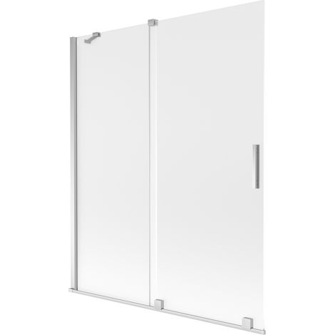 Mexen Velar Duschwand 2-flügelig verschiebbar 140 x 150 cm, Milchglas, Chrom - 896-140-000-31-01 (1/2)