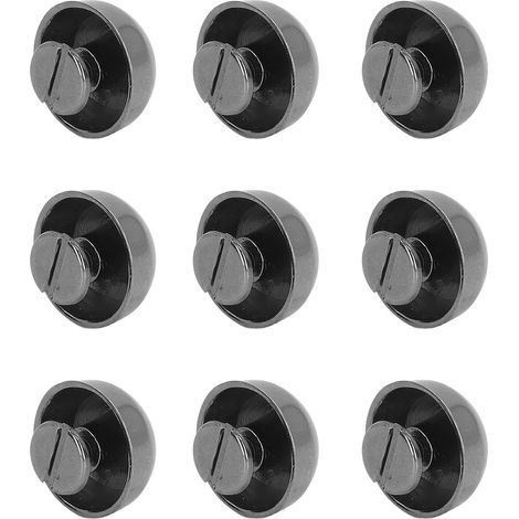 100 Rivets Champignon 15mm Tête Ronde en Argent Noir pour Sacs et Vêtements en Cuir (1/5)