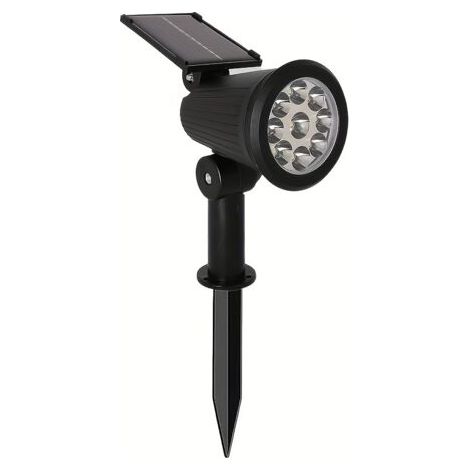 Projecteur Paysager Solaire 9 LED – Montage Semi-Encastré, Abat-Jour en Plastique, Éclairage Extérieur pour Jardin, Patio et Pelouse