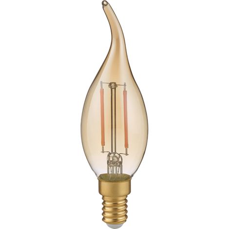 E14 Filament LED, 4 Watt, 400 Lumen, warmweiß, Ø3,5cm, Dimmer, Tropfen amber