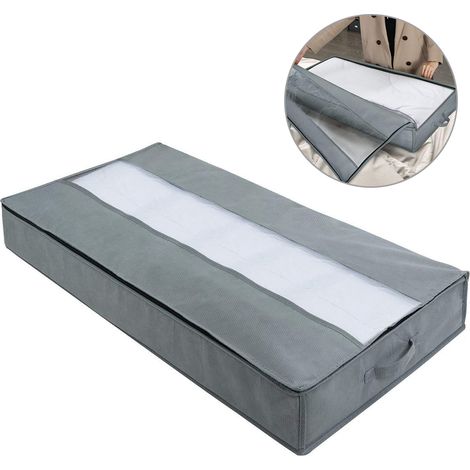 Sac de rangement pour couette, housse imperméable pliable pour lit, valise de déménagement anti-humidité, lot de 2 sacs de transport sous lit. (1/4)