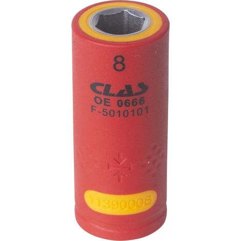 Douille isolée 1/4" 8mm - OE 0666 - CLAS Equipements