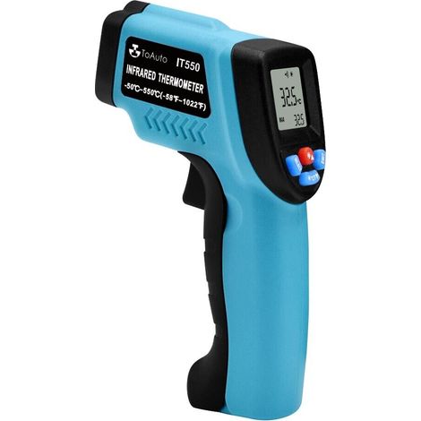 Thermometre Infrarouge - Rapport De Distance 12:1 - Plage De Mesure -50 À 550 °C - Emissivité Réglable 0.10-1.00 - Affichage LCD Rétroéclairé - 1 Pièce (1/5)