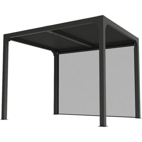 pérgola bioclimática 7,20 m2 gris antracita - per 2430r bi - habrita - (1/3)