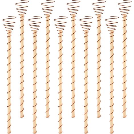 10 Pièces Piquets de Plantes d'Électroculture, 29cm de Long Piquets de Jardin en Cuivre Antenne de Culture Électro