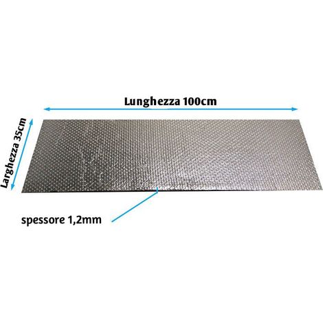 Pannello adesivo termico in tessuto e alluminio riflettente paracalore protezione plastiche e carene 1100gr/mq Packaging - 35cm x 100cm (1/5)