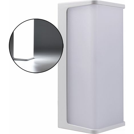 APPLIQUE DA ESTERNO A LED RETTANGOLARE LAMPADA DA PARETE MODERNA IN PVC BIANCO LUCE FREDDA 6500K - ILLUMINAZIONE EFFICIENTE (1/5)
