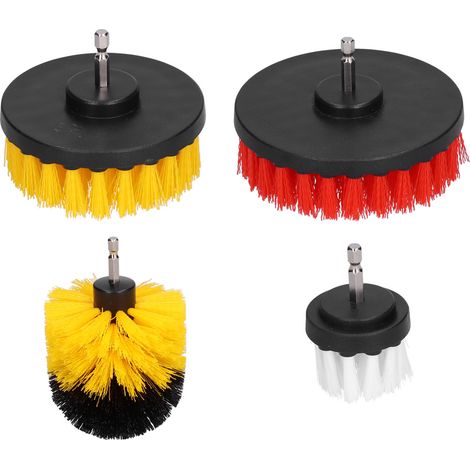 Kit 4 brosses perceuse nettoyage puissant pour murs sols piscine carrelage, accessoires polissage récurer (1/5)