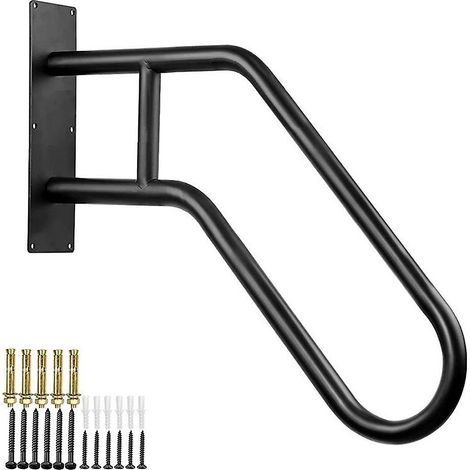 Filiyano-Rambardes d'escalier Safe Pipe en fer pour fixation murale, pour escaliers intérieurs et extérieurs, noir parfait (1/5)
