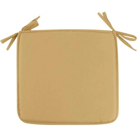 Coussins de chaise d'extérieur pour salle à manger, carrés de 40 x 40 cm, avec sangles, pour tabourets de bar, jardin et terrasse. (1/5)