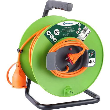 Electraline 20866138G - Avvolgicavo da giardino, 40 m, colore: verde (1/3)