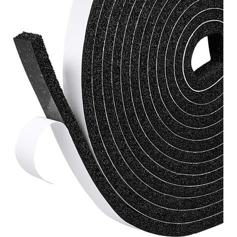 Joint en Bande Autocollant pour Isolation Porte Entrée Fenêtre, 12mm X 6mm X 2m 3 rouleaux, Joint en Mousse Multiusage Antichoc pour Protection Meuble, Étanche à Vent, Isolation Phonique, Noi (1/4)
