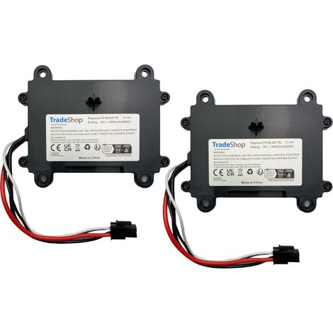 2x Trade-Shop Li-Ion Akku 18V / 2000mAh / 36Wh für viele Bosch Indego Rasenmäher Mähroboter ersetzt F 016 104 898, F016104898, F016L69176, 5INR19/66 (1/2)