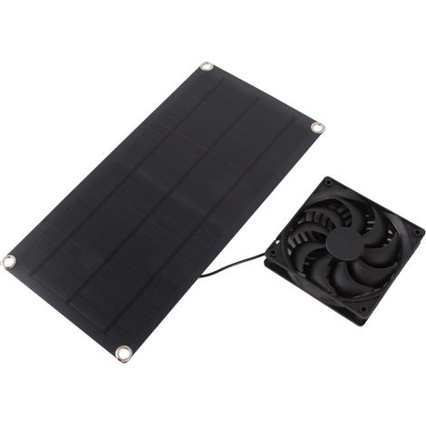 Ventilateur solaire portable en silicium monocristallin 10 W, étanche IP65, pour camping-car 18 V (1/5)