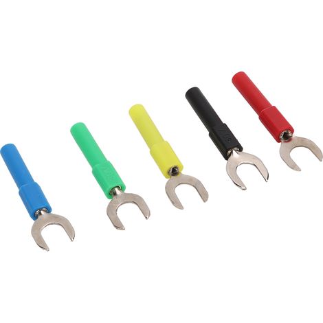 10 pièces Connecteurs Fourche U 8mm avec Espacement, Adaptateur Femelle Banane 4mm pour Tests Électroniques en 5 Couleurs (1/5)