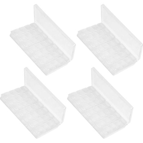 Boîte de rangement en plastique transparent (lot de 4) avec 28 compartiments séparés, idéale pour ranger bijoux et bagues en strass.