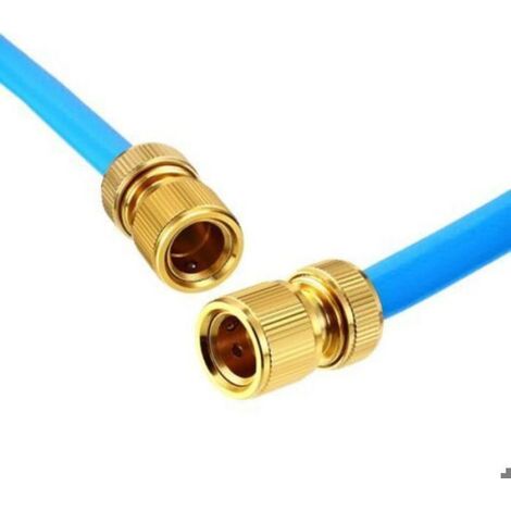 Raccord Laiton - Raccord Mâle Double Pour Tuyau D'arrosage - Compatible 1/2 Pouces - Pour Systèmes D'irrigation Jardin - Lot De 2 (1/4)