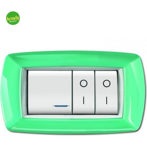 Placca 4 moduli Elettrocanali mylife verde acqua