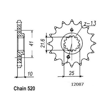 Pignon de sortie de boite Esjot pour Moto Honda 650 Fx Vigor 1999
