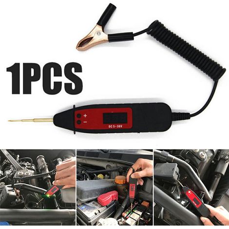 Testeur de tension numérique automobile 5-36 V CC avec écran LCD et voyant LED (1/5)