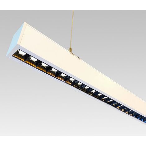 Suspension linéaire LED 30W 120cm 2750lm faible UGR16 - Blanc Chaud - Blanc (1/5)