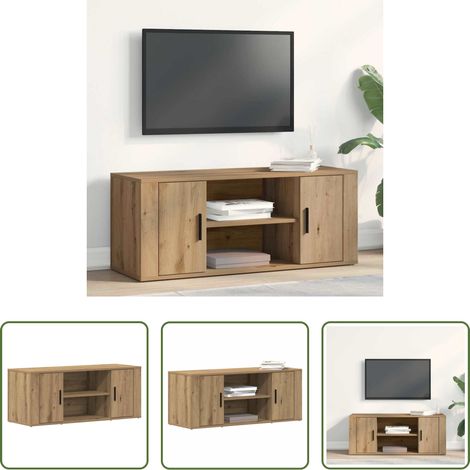 vidaXL TV-Schrank Holz -  TV-Schränk Artisan-Eiche 100 x 35 x 40 cm Holzwerkstoff (1/5)