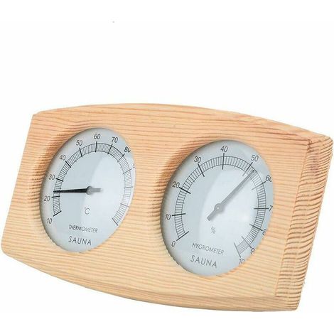 royaluxe - Thermomètre Sauna en Bois, Sauna Thermomètre et Hygromètre 2 en 1 Sauna Thermo-hygromètre pour Sauna, Sauna Vapeur, Sauna Bio et Cabine Infrarouge 56Vingt (1/5)