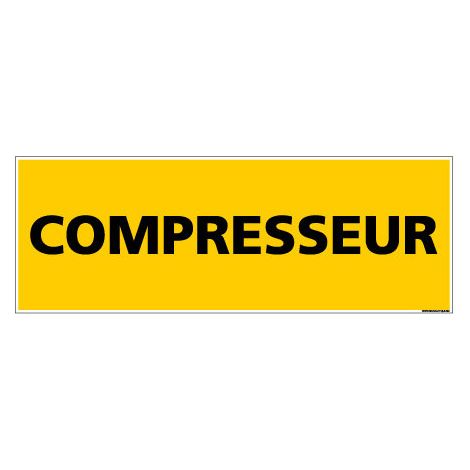 Panneau de Signalisation danger COMPRESSEUR (C0123) - Plastique PVC 1,5 mm - 350 x 125 mm