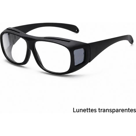 Lunettes de protection de travail à verres transparents anti-impacts transparent 15 × 14,5 × 5 cm 30 g – Livraison gratuite