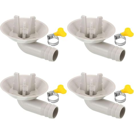 25mm Connecteur de Tuyau de Vidange de Climatiseur, 4 Pcs Connecteur de Vidange Universel avec Cerceau de Serrage pour Robinet D'Unité Ac à Fenêtre Mini-Fendue (1/5)