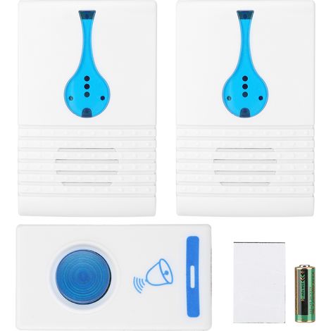 Sonnette sans fil, sonnette musicale pour la maison, sonnette télécommandée, bouton d'appel pour personnes âgées, un à deux, par défaut avec petite batterie 12V 23A. (1/5)