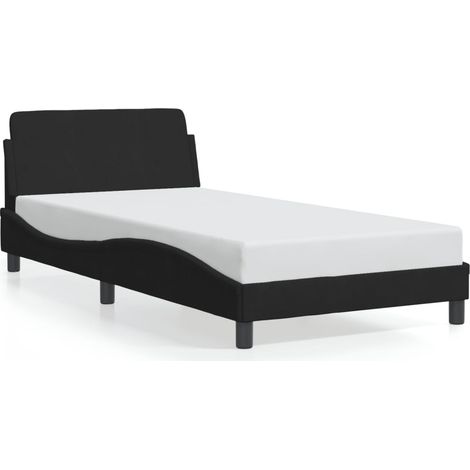 Lit simple,Lit adulte,Cadre de lit Dover noir 100x200 cm velours CFW1621960 (1/5)