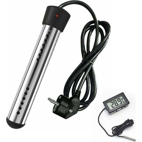 Enowelir Résistance Chauffe-Eau Électrique 3000W Immersion Portable pour Piscine Bassin Seau