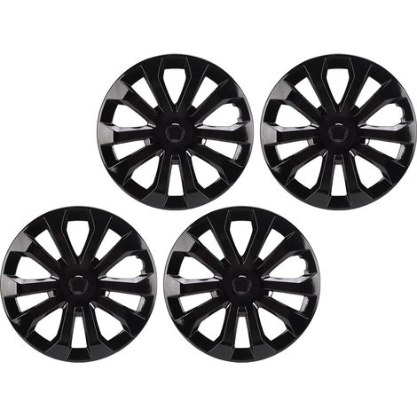 4 pièces 16 pouces enjoliveurs enjoliveurs universels ABS enjoliveurs R16 Kit pour voitures camion SUV noir. (1/4)