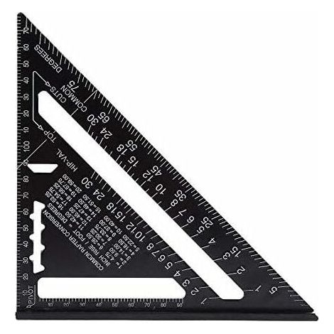Règle de triangle métrique carrée de vitesse - Règle de système métrique en alliage d'aluminium, onglet de rapporteur carré, outil de mesure de charpentier d'ingénieur de haute précision (taille : 7 p (1/5)