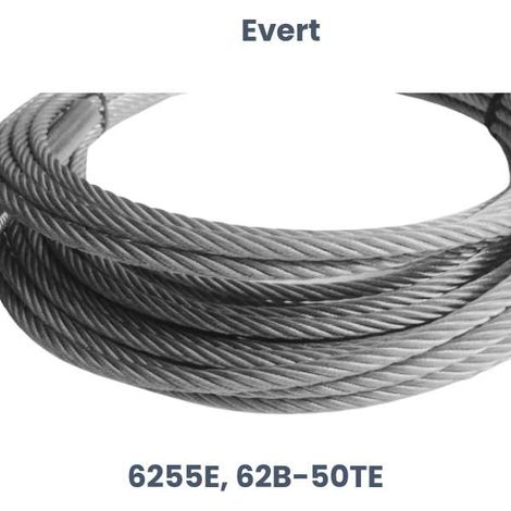 Câble de remplacement Evert : câble de levage en acier Evert 6255E, 62B-50TE (1/5)