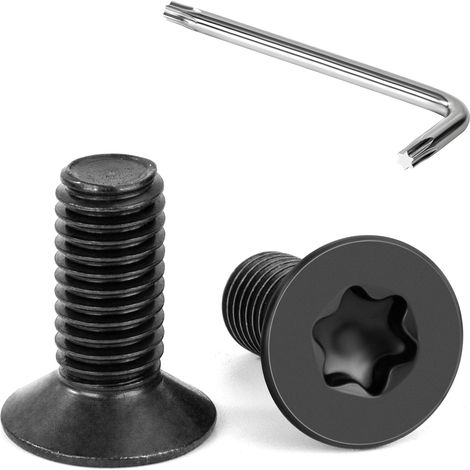 Vis à Tête Fraisée Torx M8 x 20 mm Noir Vis à Six Pans Creux en Acier Inoxydable A2 V2A à Tête Fraisée Métaux avec Clé T40 Filetage Complet 20 Pièces (1/5)