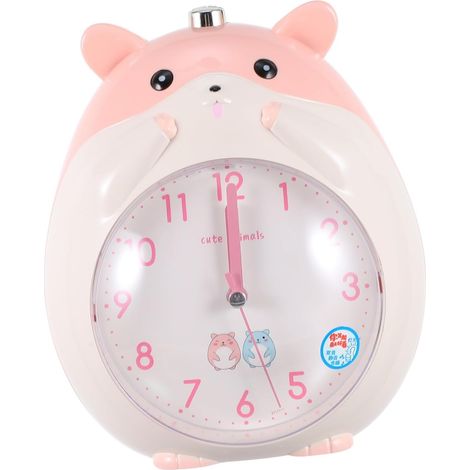 Didiseaon Réveil de Chevet Hamster Cartoon Rose, Silencieux (1/5)