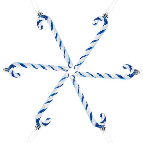 Kunststoff-Glitzer-Zuckerstange für Weihnachten, Christbaumschmuck (blau) (1/2)