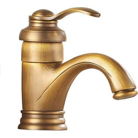 Europäischer Stil Badezimmer Wasserhahn, Waschbecken Warm- und Kaltwasser, Bronze-Finish, Retro-Spray-Lackierung, Waschtisch Wasserhahn für Badezimmer (1/5)