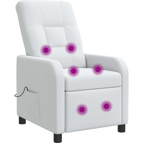 Silla de masajes reclinable Blanco Tela vidaXL (1/5)