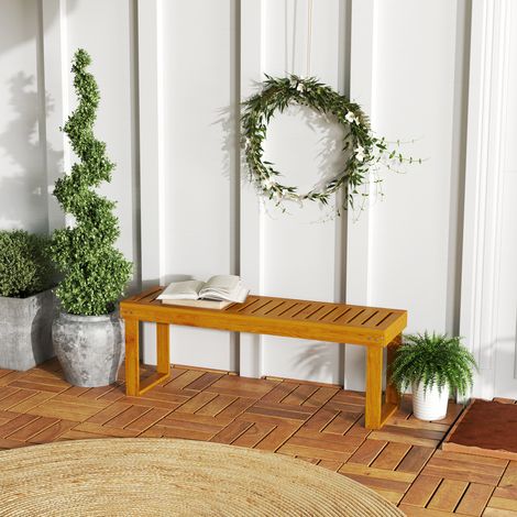 Banc de jardin 300 kg 120x34x43 cm en bois 2 places avec assise à lattes pour l’extérieur en teck