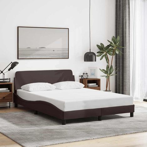 Bettgestell "Dover" Dunkelbraun 140x200 cm Stoff (1/5)