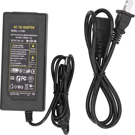 Alimentation 5A AC100-240V vers DC12V prise US transformateur LED bande lumineuse pour caméra TV