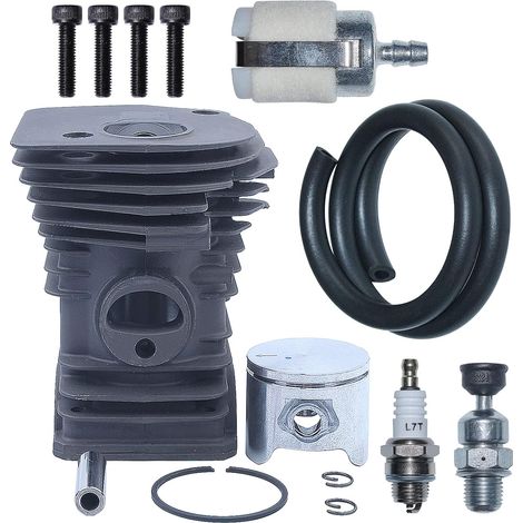 Kit de cylindre piston 44mm Cylindre tronçonneuse pour Husqvarna 350 365 268 340 L7T Remplacement de bougies Pièces 5038699-71 (1/5)