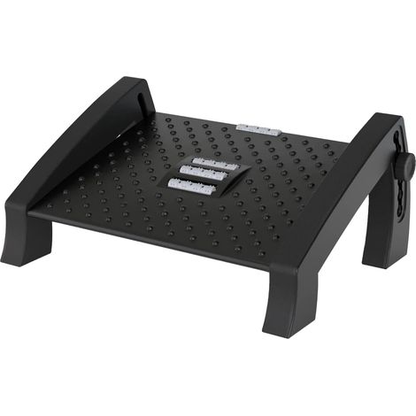 Repose-pieds Bureau - 1 Unité - Plastique Noir - 6 Hauteurs Réglables - Massage Intégré - Ergonomique Antidérapant (1/5)