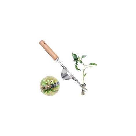 Outil de Désherbage Manuel Désherbeur Manuel en Acier Inoxydable avec Poignée Bois Désherbeur Manuel Outil pour Poignées de Désherbage Extracteur de Pissenlit Les Pelouses de Jardin (1/5)