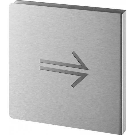 Targa con freccia destra in acciaio inox spazzolato, 120 x 120 mm – THIRARD (1/2)