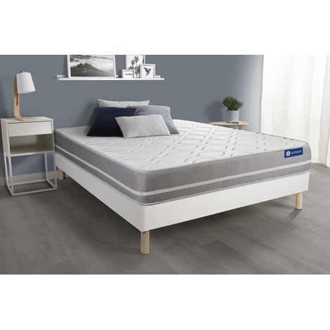 Ensemble matelas Ressorts ensachés ACTIFLEX TOUCH 140x200 3zones de confort + sommier KIT blanc (1/5)